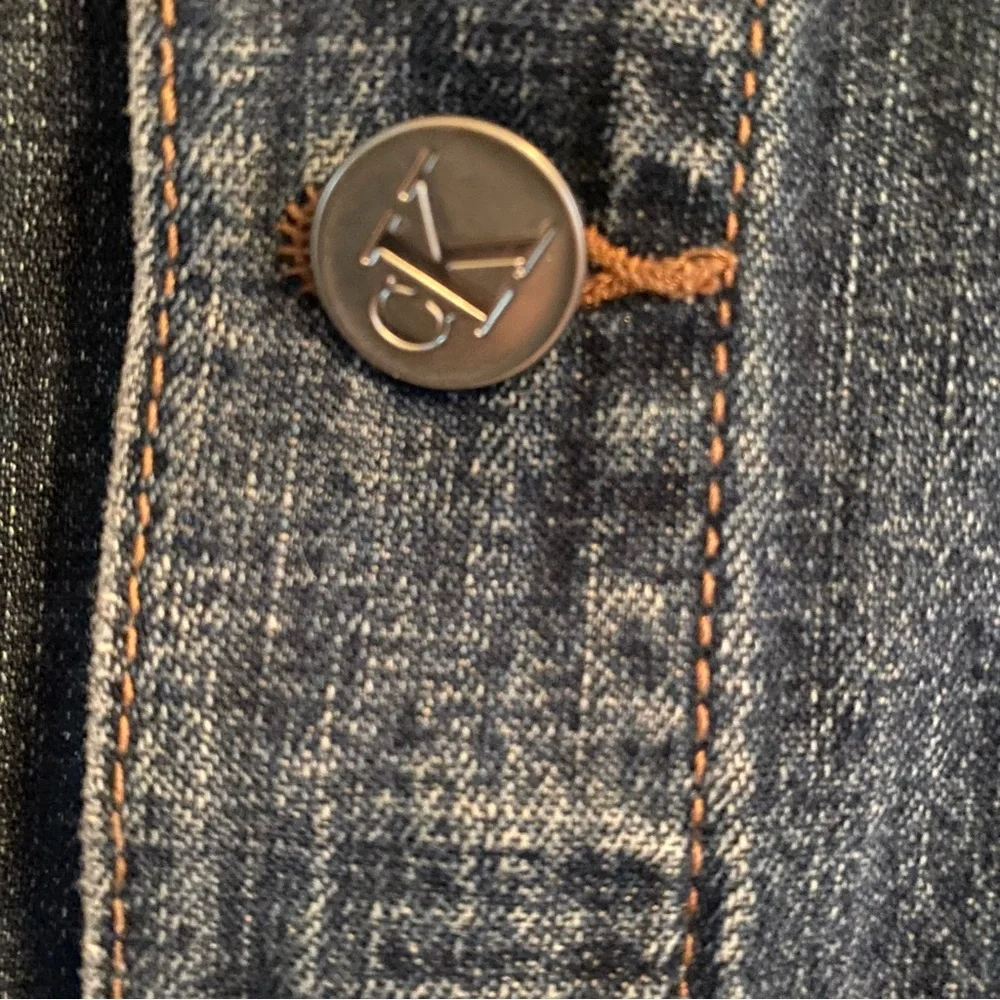 Calvin Klein Denim Jacket Size Large Like Dark Blue - Picture 8 of 9